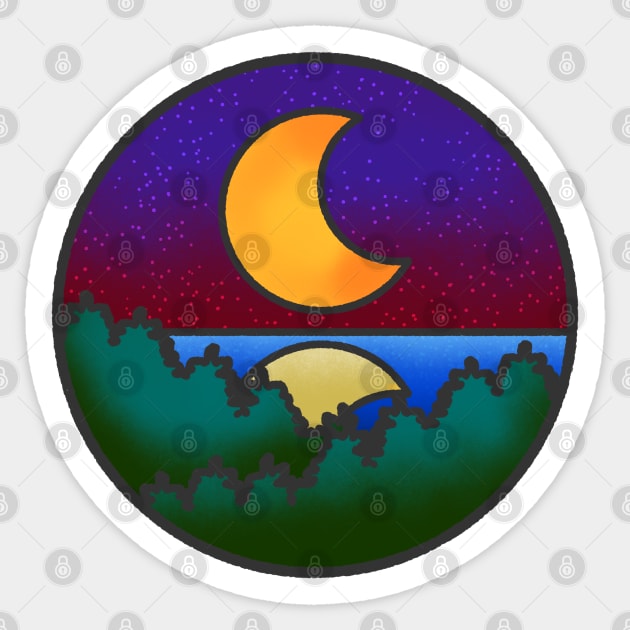 Moonset Sticker by kmtnewsman